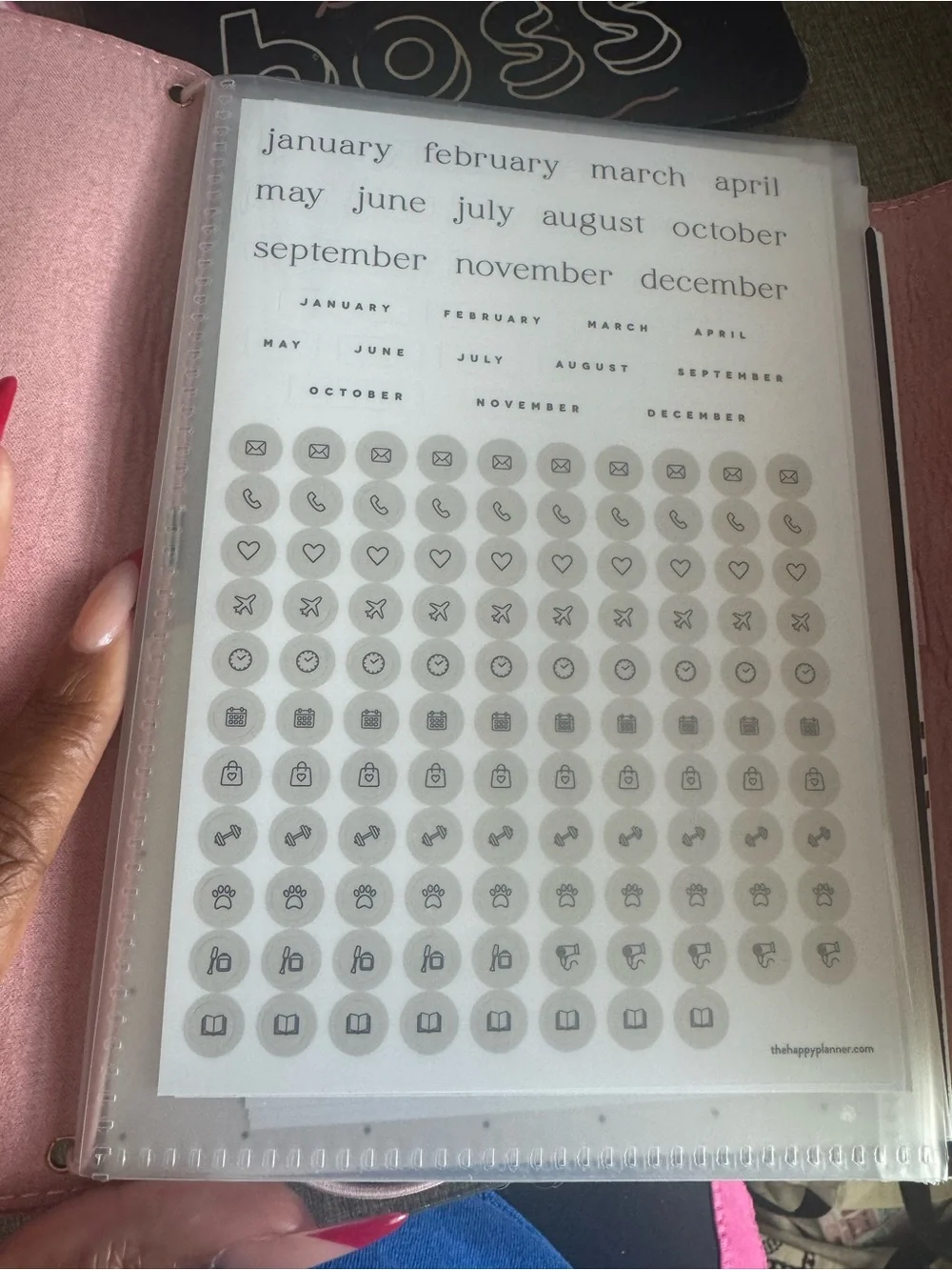 Soft Pink Happy Planner Folio Elegant Polka-Texture
